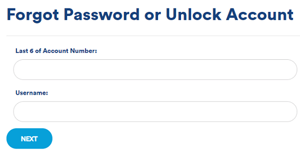 Ollo Credit account password reset form